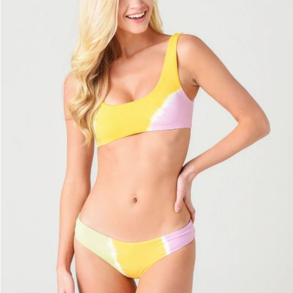 L*Space Lizzie Bikini Top & Sandy Bottoms, diagonal sunburst - Picture 4 of 15